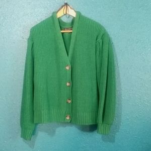 Eloquii Drop Shoulder Green Cardigan